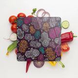 Decovetro Cam Kesme Tahtası Kare Hamsa Desenli 30x30 Cm