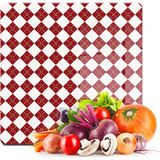 Decovetro Cam Kesme Tahtası Kare Kırmızı Baklava Desenli 30X30 cm