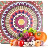 Decovetro Cam Kesme Tahtası Kare Mandala Desenli 1313 30x30 Cm