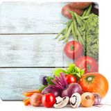 Decovetro Cam Kesme Tahtası Kare Mavi Ahşap Desenli 30x30 Cm