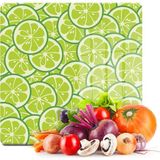 Decovetro Cam Kesme Tahtası Kare Misket Limon Desenli 30X30 cm