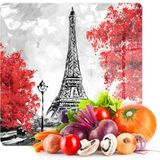 Decovetro Cam Kesme Tahtası Kare Paris Eyfel Desenli 30x30 Cm
