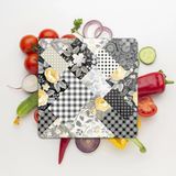 Decovetro Cam Kesme Tahtası Kare Vintage Kare Desenli 30x30 Cm
