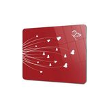 Decovetro Cam Kesme Tahtası Kırmızı Beyaz Kalp Desenli 30x40 Cm