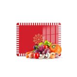 Decovetro Cam Kesme Tahtası Kırmızı Beyaz Kar Tanesi Desenli 20x30 cm