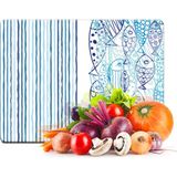 Decovetro Cam Kesme Tahtası Marine Fish Waves 20x30 Cm