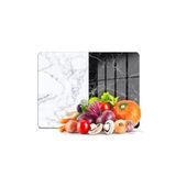 Decovetro Cam Kesme Tahtası Pi Natura Double Siyah Beyaz Mermer Desenli 20x30 cm
