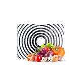 Decovetro Cam Kesme Tahtası Siyah Beyaz Karışık Mermer Desenli 30x40 cm