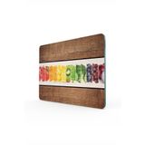Decovetro Cam Kesme Tahtası Ve Sunum Tablası | Ahşap Görünümlü | 30cm X 40cm