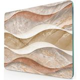 Decovetro Cam Kesme Tahtası ve Sunum Tablası Dalgalı Mermer Desenli - 30 x 40 cm