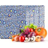 Decovetro Cam Kesme Tahtası ve Sunum Tablası Nazar Boncuk Desenli - 20 x 30 cm