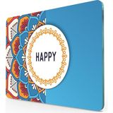 Decovetro Cam Kesme Tahtası ve Sunumluk Happy Desenli 30x40 Cm - 20 x 30 cm