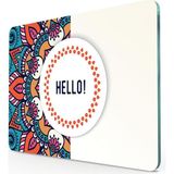 Decovetro Cam Kesme Tahtası ve Sunumluk Hello Desenli 20x30 Cm - 20 x 30 cm