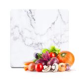 Decovetro Cam Kesme Tahtası ve Sunumluk Kare Beyaz Mermer Desenli 30x30 Cm
