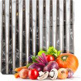 Decovetro Cam Kesme Tahtası ve Sunumluk Kare Karışık Mermer Desenli 30X30 cm - Çok Renkli
