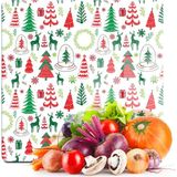 Decovetro Cam Kesme Tahtası ve Sunumluk Kare Karışık Yılbaşı Desenli 30X30 cm - 30 x 30 cm