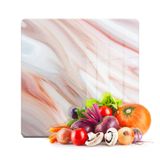 Decovetro Cam Kesme Tahtası ve Sunumluk Kare Kırmızı Mermer Desenli 30x30 Cm