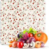 Decovetro Cam Kesme Tahtası ve Sunumluk Kare Love Serisi Minik Kalpler Desenli 30 x 30 cm - Çok Renkli