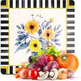 Decovetro Cam Kesme Tahtası ve Sunumluk Kare Mackenzie Vintage Flower 30X30 cm - -