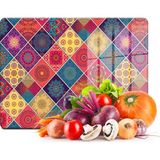 Decovetro Cam Kesme Tahtası ve Sunumluk Kare Mandala Desenli 30x40 Cm - 30 x 40 cm