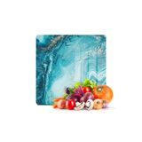 Decovetro Cam Kesme Tahtası ve Sunumluk Kare Mavi Mermer Desenli 30x30 Cm