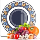 Decovetro Cam Kesme Tahtası ve Sunumluk Kare Renkli Geometrik Desenli 30X30 cm - 30 x 30 cm