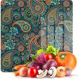 Decovetro Cam Kesme Tahtası ve Sunumluk Kare Şal Desenli 30 x 30 cm - Çok Renkli