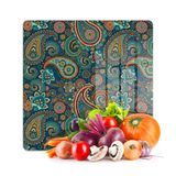 Decovetro Cam Kesme Tahtası ve Sunumluk Kare Şal Desenli 30 x 30 cm