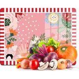 Decovetro Cam Kesme Tahtası ve Sunumluk Karışık Renkli Love Desenli 20X30 cm - -