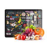 Decovetro Cam Kesme Tahtası ve Sunumluk Karışık Yazı Desenli 30x40 Cm