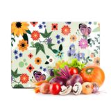 Decovetro Cam Kesme Tahtası ve Sunumluk Kelebek ve Çiçek Desenli 30x40 Cm