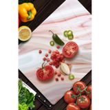 Decovetro Cam Kesme Tahtası ve Sunumluk Kırmızı Mermer Desenli 25 x 35 Cm