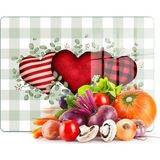 Decovetro Cam Kesme Tahtası ve Sunumluk Love Serisi Kalp Desenli 40 x 30 cm - Çok Renkli