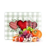 Decovetro Cam Kesme Tahtası ve Sunumluk Love Serisi Kalp Desenli 40 x 30 cm