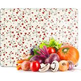 Decovetro Cam Kesme Tahtası ve Sunumluk Love Serisi Minik Kalpler Desenli 20 x 30 cm - Çok Renkli