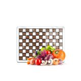 Decovetro Cam Kesme Tahtası ve Sunumluk MacKenzie Kahve Beyaz 20x30 cm