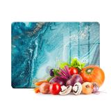 Decovetro Cam Kesme Tahtası ve Sunumluk Mavi Mermer Desenli 30x40 Cm