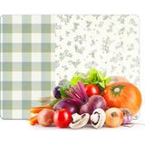 Decovetro Cam Kesme Tahtası ve Sunumluk Minimal Flower & Buffalo Desenli 20 x 30 cm - Çok Renkli