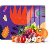 Decovetro Cam Kesme Tahtası ve Sunumluk Mor Lale Desenli 20X30 cm