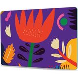 Decovetro Cam Kesme Tahtası ve Sunumluk Mor Lale Desenli 30x40 Cm - 30 x 40 cm