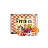 Decovetro Cam Kesme Tahtası Ve Sunumluk My Kitchen Heart Desenli 20x30cm