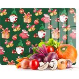 Decovetro Cam Kesme Tahtası ve Sunumluk Noel Yılbaşı Desenli 20 x 30 cm - Çok Renkli
