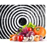 Decovetro Cam Kesme Tahtası ve Sunumluk Orta Siyah Beyaz Mermer Desenli 20X30 cm - Çok Renkli
