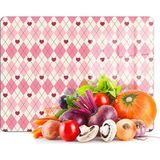 Decovetro Cam Kesme Tahtası ve Sunumluk Pembe Baklava Desenli 20 x 30 cm - Çok Renkli