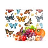 Decovetro Cam Kesme Tahtası ve Sunumluk Renkli Kelebek Desenli 20x30 Cm