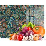 Decovetro Cam Kesme Tahtası ve Sunumluk Şal Desenli 20 x 30 cm - Çok Renkli
