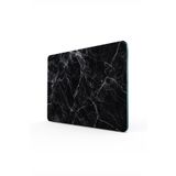 Decovetro Cam Kesme Tahtası Ve Sunumluk Siyah Beyaz Mermer Desenli 30cm X 40cm