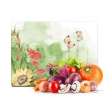 Decovetro Cam Kesme Tahtası ve Sunumluk Suluboya Kelebek Desenli 20x30 Cm