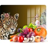 Decovetro Cam Kesme Tahtası ve Sunumluk Tropik Leopar Desenli 40 x 30 cm - Çok Renkli