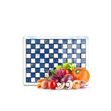 Decovetro Cam Kesme Tahtası ve Sunumluk ve Sunum Tabağı MacKenzie Mavi Beyaz 30x40 cm